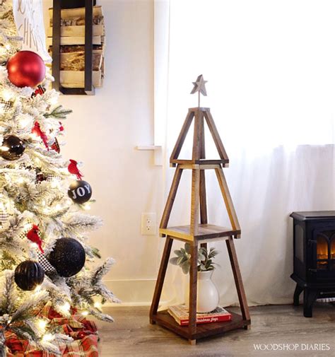 Diy Wooden Christmas Tree Shelf Stackable Build It In 7 Steps