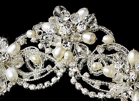 Crystal Couture Pearl Wedding Tiara Elegant Bridal Hair Accessories