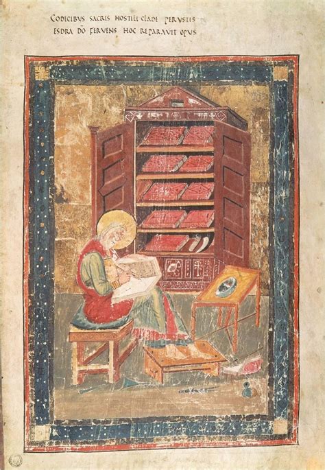 Ezra Restoring The Bible From The Codex Amiatinus Early 8th C