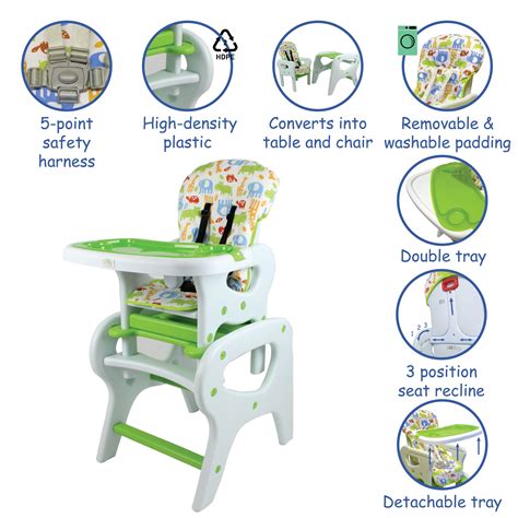 Baby 3 In 1 Convertible High Chair Baby Links