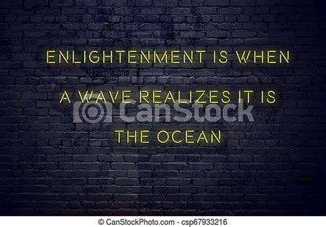Positive Inspiring Quote On Neon Sign Against Brick Wall Enlightenment