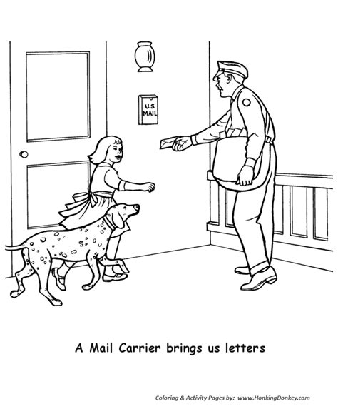 Mail Carrier Coloring Sheet Coloring Pages
