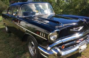 1957 Chevy Black 2 Door Post With 283 Power Pack Heads Classic