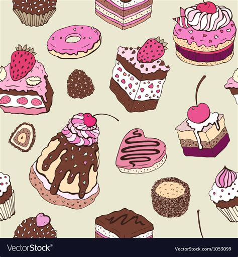 🔥 Free Download Cute Cake Seamless Background Royalty Free Vector Image