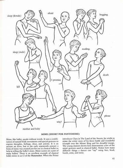 Ballet Dance Pages Mime Coloring Class Pantomime