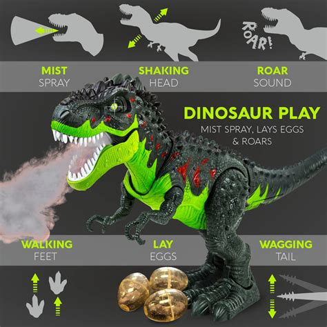 Toysery T Rex Remote Control Walking Dinosaur Toy With Simulated Flame