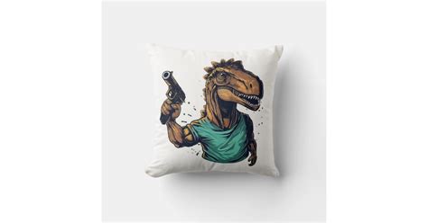 Gangster Dinosaur Throw Pillow Zazzle