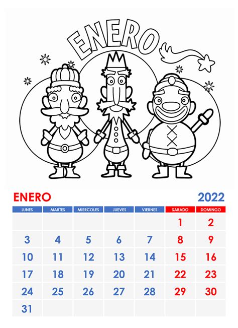 Calendarios Para Imprimir Y Colorear Enero 2022 Bebeazultop