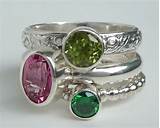 Silver Stackable Birthstone Rings Photos