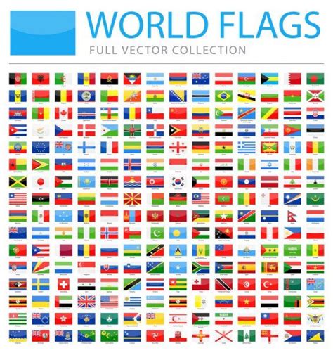 Todas As Bandeiras Do Mundo Nova Lista Adicional De Países E Territórios Retângulo Vetorial