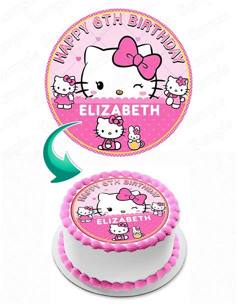 Hello Kitty Character Edible Birthday Cake Or Cupcake Topper Edible Prints On Cake Epoc