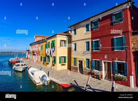 Burano Island Famous For Its Colorful Fishermens Houses In Venice