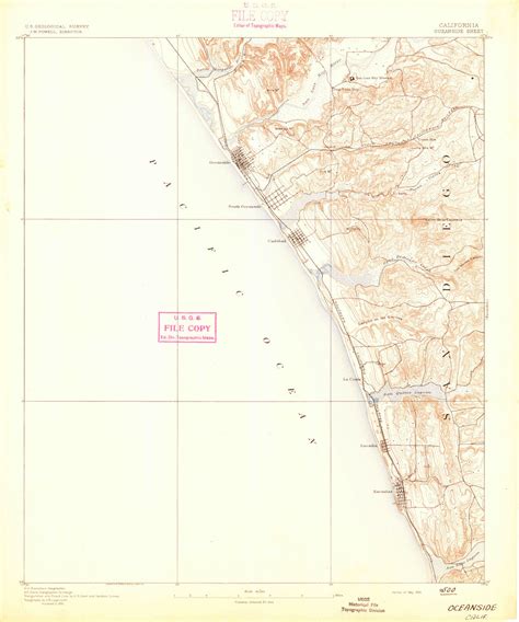 Oceanside California 1893 1893 Usgs Old Topo Map 15x15 Quad Old Maps