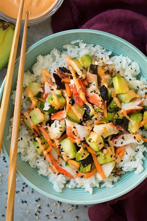 6 pcs california saumon avocat. California Roll Sushi Bowls - Cooking Classy