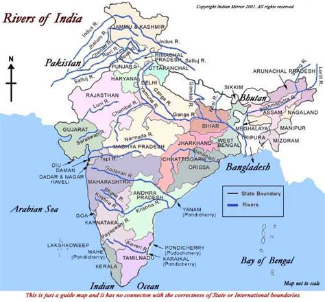 Map Of Rivers In India Rivers Of India Map Indian River Map River The