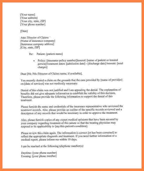 Medical Claim Appeal Letter Template Resume Letter