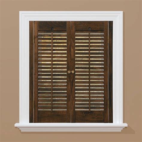 The best wood for building interior wooden shutters. homeBASICS Traditional Real Wood Walnut Interior Shutter ...