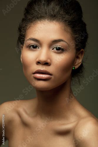 Fashionable Portrait Of An Extraordinary Beautiful Naked African American Female Model With
