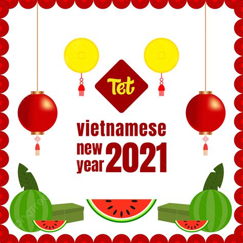 Tet New Year Vector Design Images Vietnamese Vector Watermelon Tet New