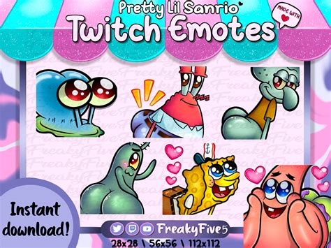 Sponge Booty Character Twitch Emote Pack Bring The Fun Of Etsy Australia