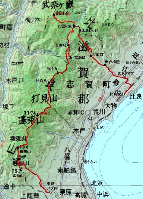 関西： 大阪 京都 兵庫 滋賀 奈良 和歌山. 比良山縦走