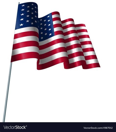 American Flag Waving Wind Royalty Free Vector Image