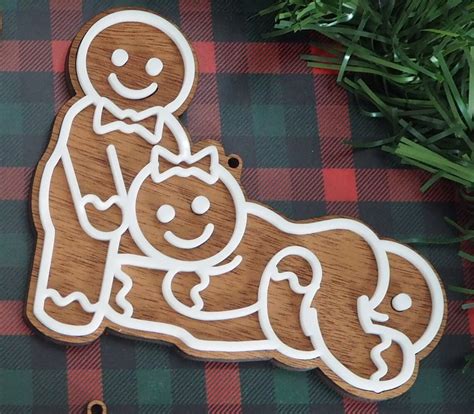 Sexy Gingerbread Ornaments 3 Some Throuple And Bdsm White Etsy