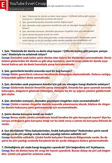 6. Sınıf Türkçe Ders Kitabı Sayfa 32-33-34 Cevapları Ekoyay Yayınları
