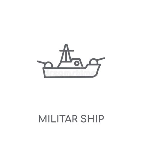 ícone Linear Do Navio Militar Conce Militar Do Logotipo Do Navio Do