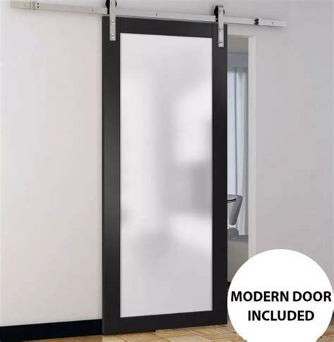 sturdy barn door frosted tempered glass planum 2102 black matte selected doors