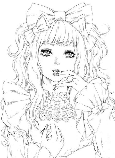 Manga Coloring Pages For Adults At Free Printable Colorings Pages To Print