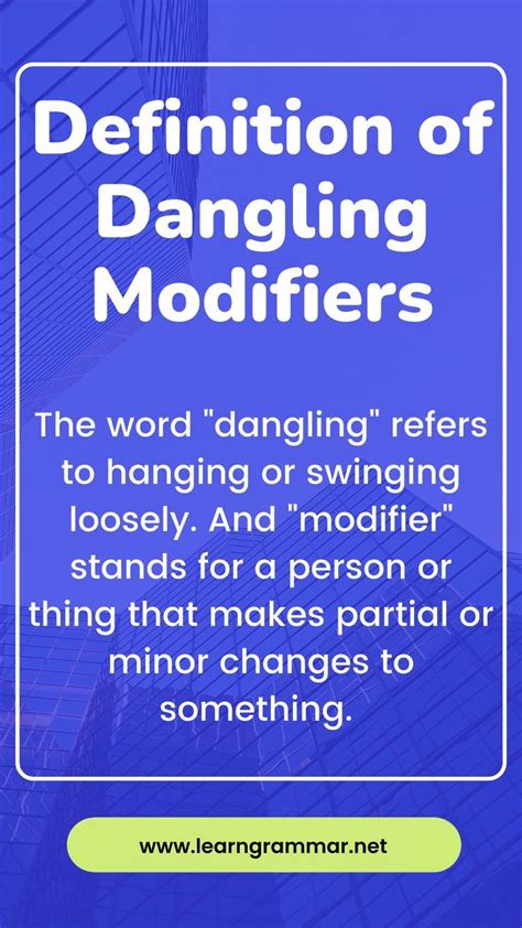 Dangling Modifiers Definition And Examples In 2022 Learn English