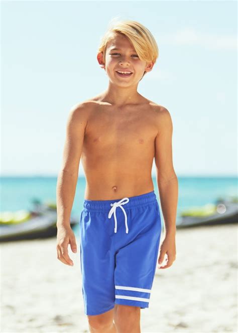 Boys Dazzling Blue Swim Trunks In 2021 Cute Blonde Boys Boys Summer