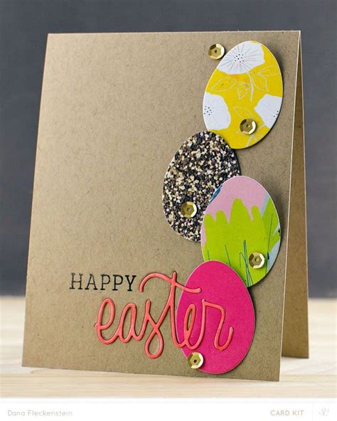 Make this easy easter paper plate basket and fill it with potato stamped easter eggs! Happy Easter Card by pixnglue at @studio_calico | Happy ...