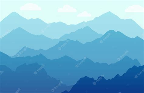 Premium Vector Scenic Panorama With Mountains Beautiful Vector Background