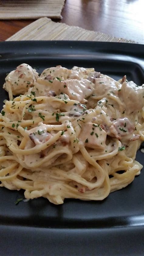 The chicken is first breaded and then fried in the pan until golden brown. Olive Garden's Chicken Carbonara Recipe by maria42487 ...