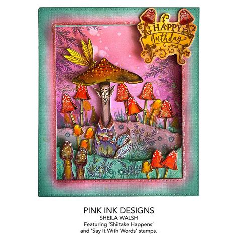 Pink Ink Designs Shiitake Happens A6 Clear Stamp Set