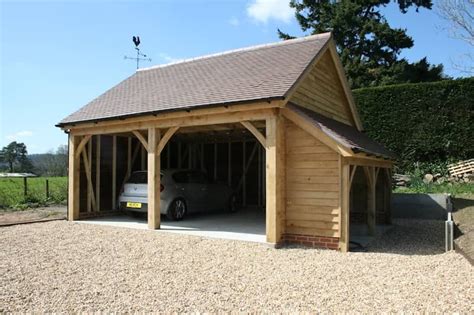 Our wooden garages, carriage houses, car ports and garden workshops are made from pressure treated timbers sourced from around the world. Two Bay Car Port with Log Store - Ascot Timber Buildings ...