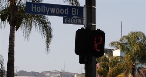 Los Angeles Usa April 2 2013 Hollywood Sign Hollywood Boulevard