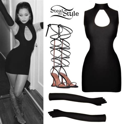 Alexa Demie Black Mini Dress Crystal Shoes Steal Her Style