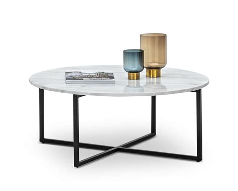 Storage open shelf table for living room sitting room. Ellie Marble Round Coffee Table, White & Black - Eastern ...