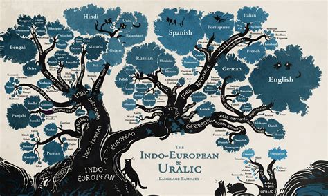 A language family tree in pictures Språk Släktträd Utbildning