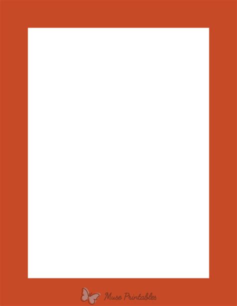Printable Dark Orange Solid Page Border