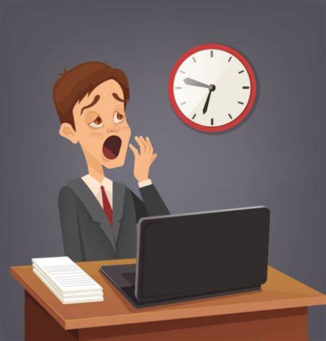 60 Man Yawning At Work Stock Illustrations Royalty Free Vector