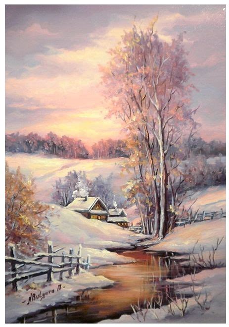 Pastel Nins 50x35 Cm Prezentare Winter Scene Paintings Winter
