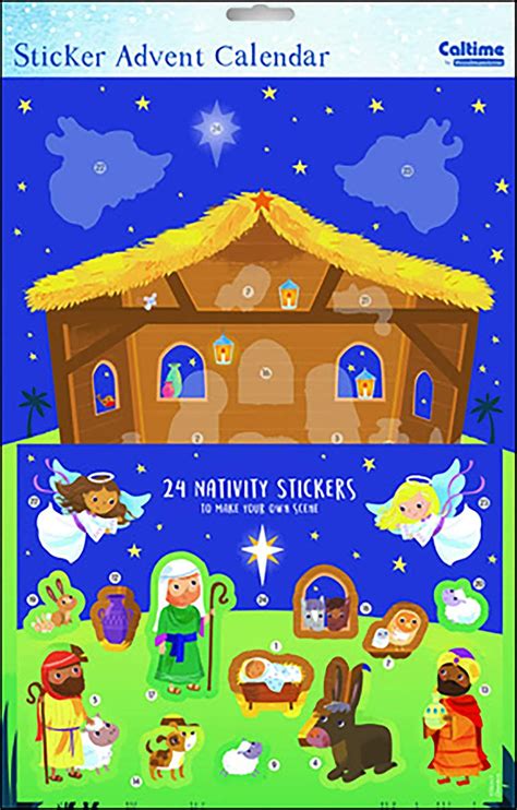 Nativity Sticker Advent Away In A Manger Advent Calendar With