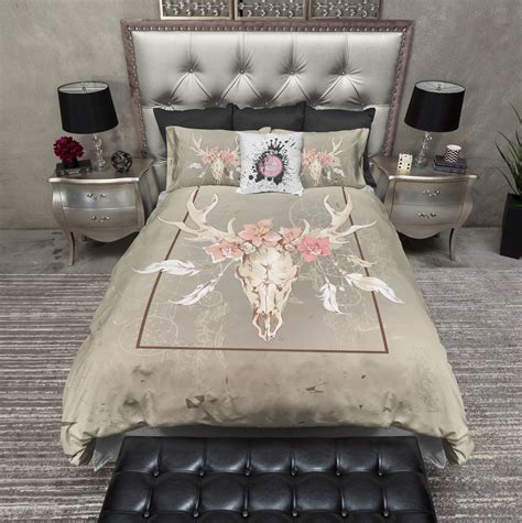 Dreamcatcher Floral Buck Skull Bedding Collection | Duvet bedding sets, Duvet bedding, Skull bedding