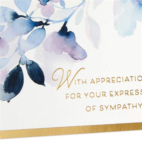 Hallmark Funeral Thank You Cards Assortment Watercolor Flowers 50