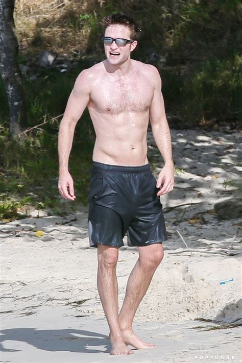 Robert Pattinson Working Out On The Beach Shirtless Popsugar Celebrity Photo
