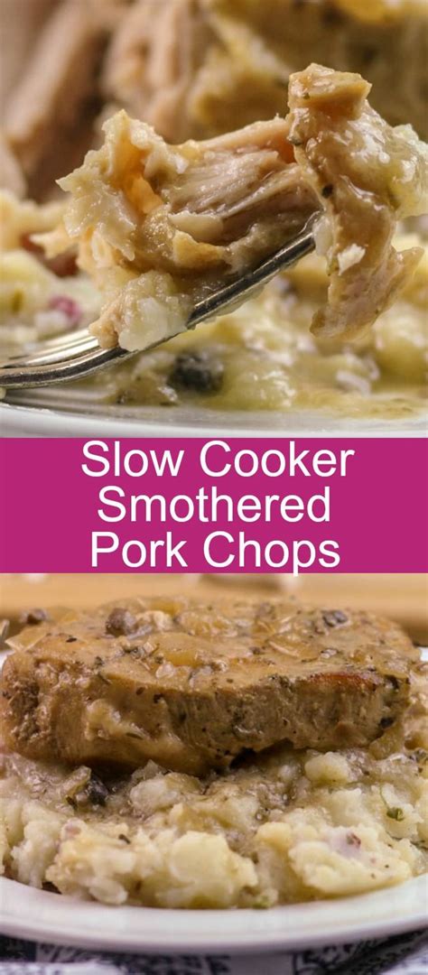 Slow cooker pork chops are so easy and delicious! Slow Cooker Smothered Pork Chops | Recipe | Slow cooker ...